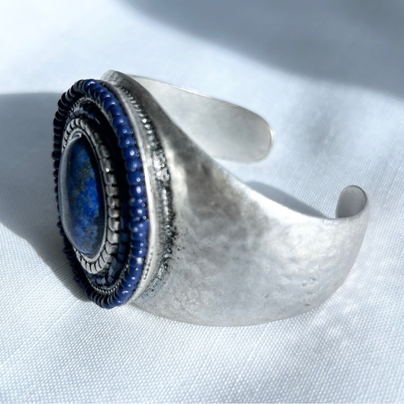 NWT CHICO’S Silver and Blue Women's Percy Cuff Bracelet - Picture 3 of 5